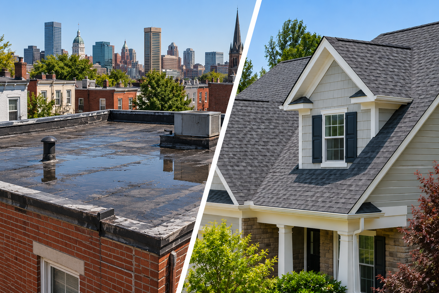 roofer in Tysons Corner VA | Lyons Contracting | Flat Roof vs. Sloped Roof: Understanding the Best Roofing Options for Your Home